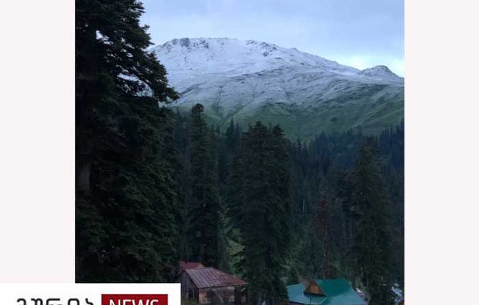 Снег в июле выпал на западе Грузии на курорте Бахмаро. ФОТО - Netgazeti