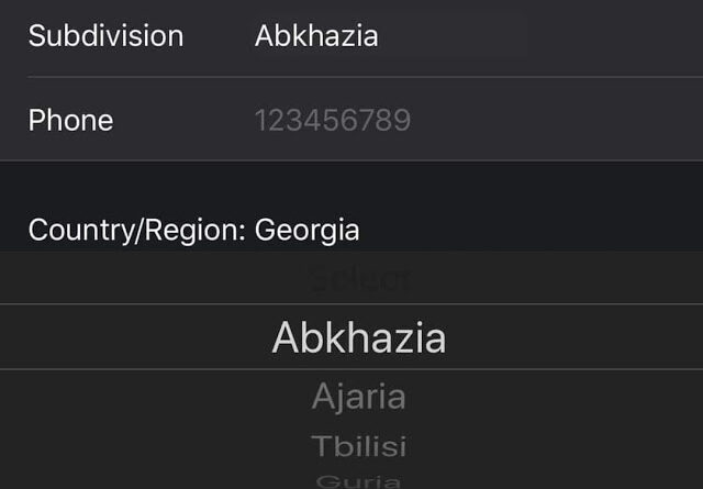 App Store компании Apple с сегодняшнего дня указывает Абхазию как регион Грузии