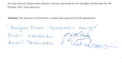Кобахидзе и Талаквадзе подписали документ предложенный Даниельсоном