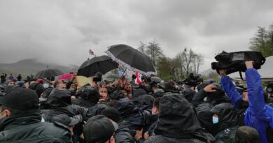 Намахвани ГЭС: Протестующие попытались прорвать кордон полицейских