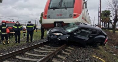 Видео столкновения пассажирского поезда с легковым автомобилем
