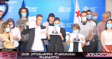 Протест грузинских журналистов на брифинге правительства