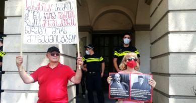 Протест в Тбилиси: Защитники Художественного музея встали в живую цепь вокруг здания