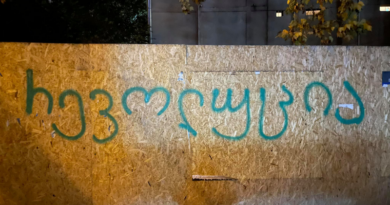 На улицах Тбилиси появились надписи «Революция»