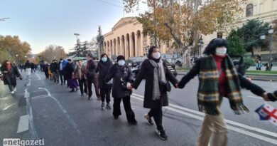 В Тбилиси граждане организовали живую цепь по случаю 18-летия «Революции роз»