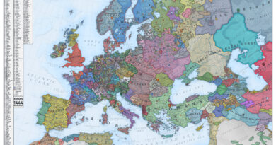 Карта средневековой Европы 1444 года