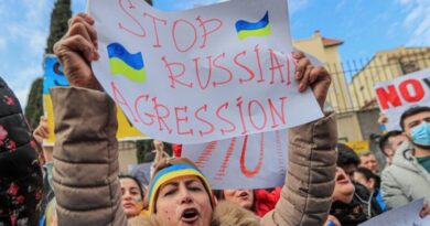 «Слава Украине!» — В Баку прошла акция протеста против вторжения России