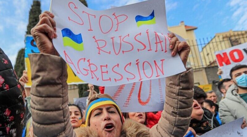 «Слава Украине!» — В Баку прошла акция протеста против вторжения России