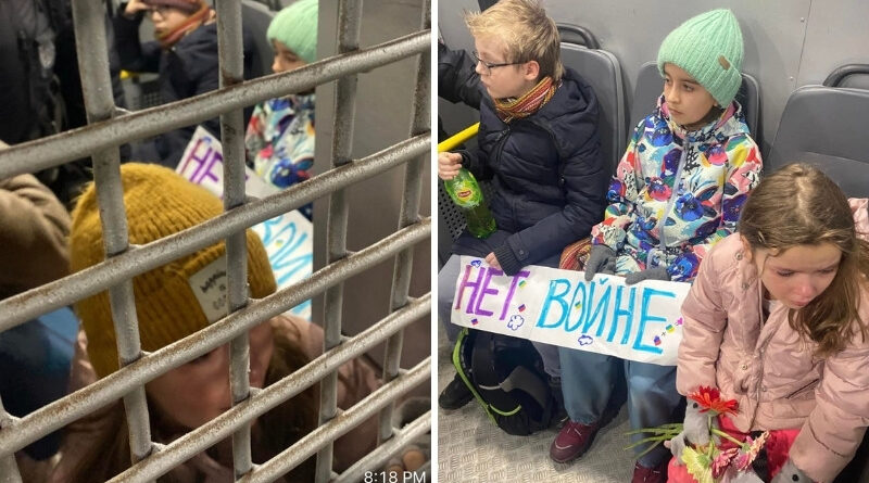 В Москве задержали детей с плакатами «Нет войне!»