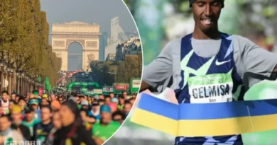 Сине-желтая финишная лента зафиксировала марафонский рекорд
