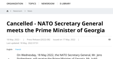 Отменена встреча премьера Грузии с Генсеком НАТО