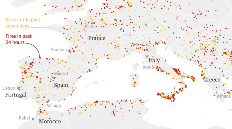 В Европе борются с лесными пожарами
