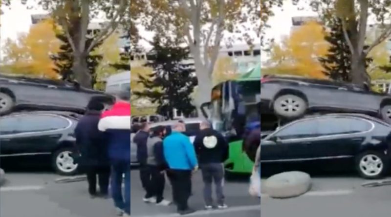 ДТП в Тбилиси: Столкнулись несколько автомобилей и автобус