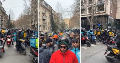 Курьеры «Wolt» провели в Тбилиси еще одну акцию протеста