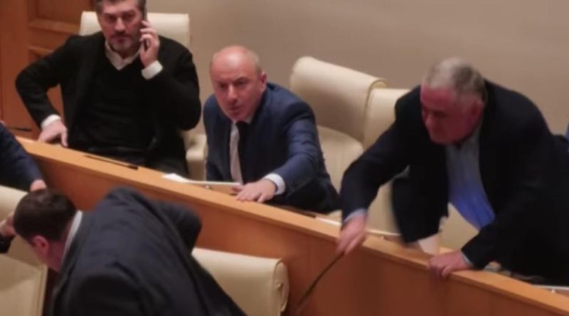 Депутат Виктор Джапаридзе ударил микрофоном Тариела Накаидзе