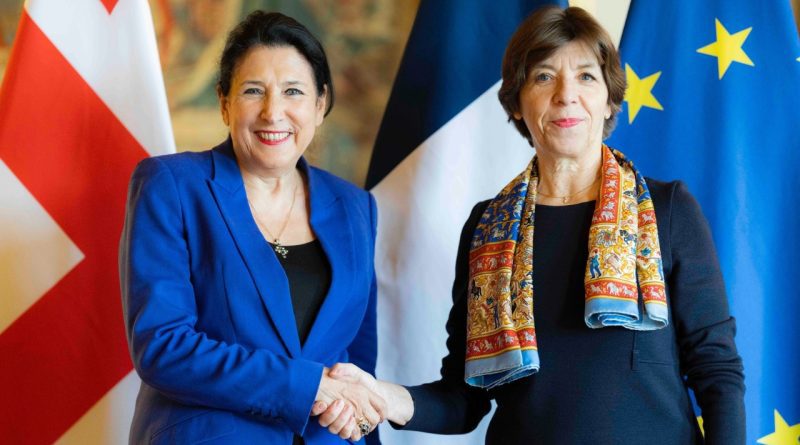 Президент Грузии встретилась с главой МИД Франции