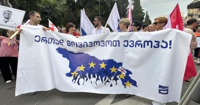 В Тбилиси проходит акция с требованием освободить Нику Гварамия
