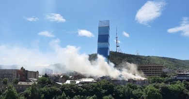 В Тбилиси у набережной произошел пожар