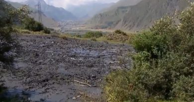 В Казбеги река вышла из берегов, вызвав сход селя