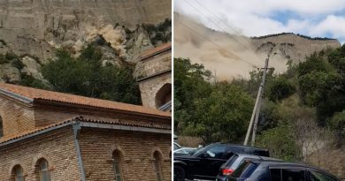 Возле Шиомгвимского монастыря обрушилась часть скалы [видео]