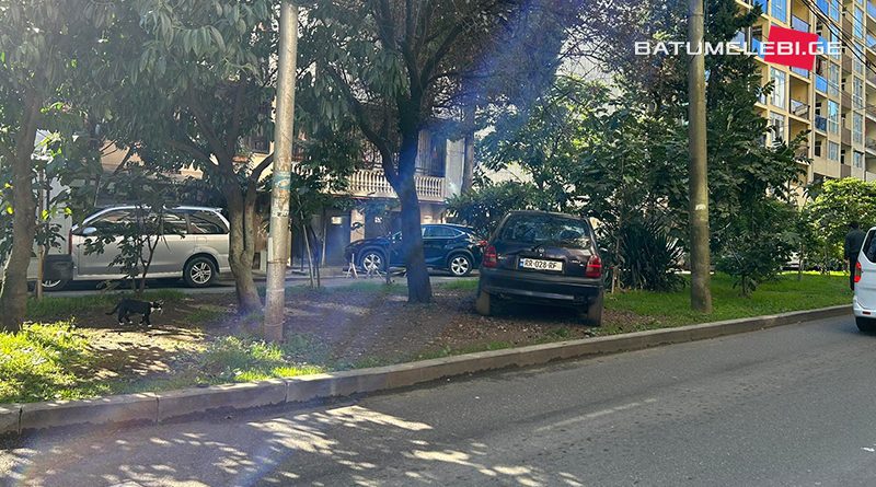 Машины на тротуарах — неправильная парковка и штрафы в Батуми