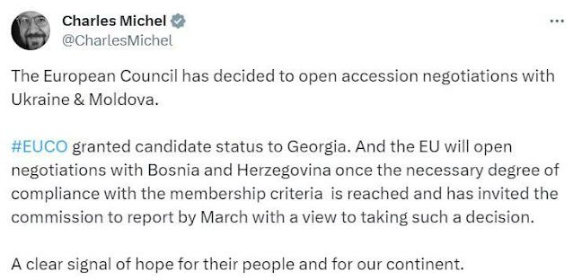 Грузия получила статус кандидата на вступление в ЕС