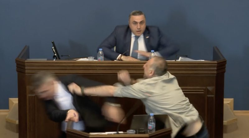 Оппозиционный депутат Элисашвили ударил лидера большинства Мамуку Мдинарадзе
