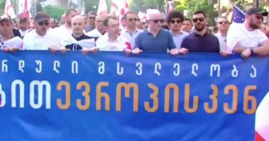 Сын Иванишвили возглавил молодежный марш под лозунгом «К Европе достойно»