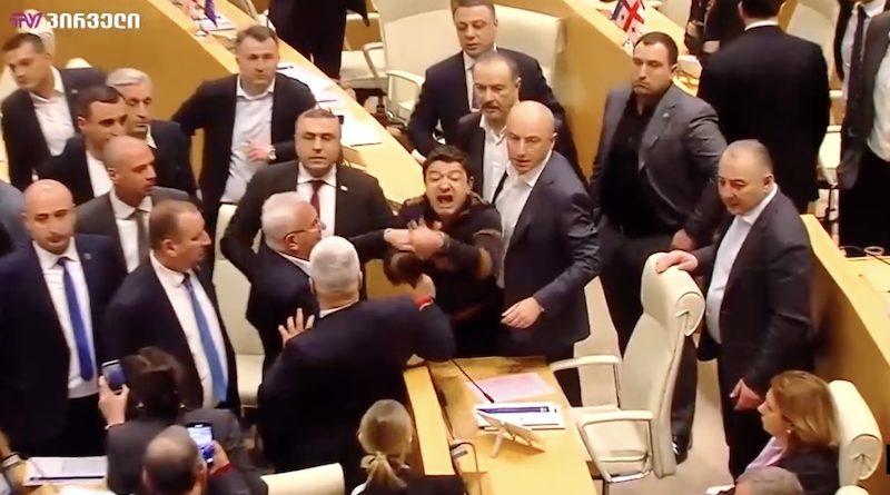 В Парламенте Грузии депутаты от большинства напали на оппозиционеров