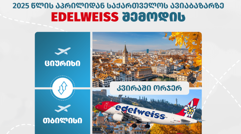 Швейцарская «Edelweiss» свяжет Тбилиси с Цюрихом