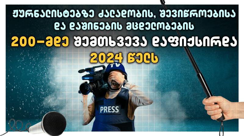 В 2024 году зафиксировано около 200 случаев насилия в отношении журналистов – отчет TI Georgia