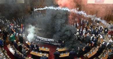 В парламенте Сербии произошла драка с использованием пиротехники