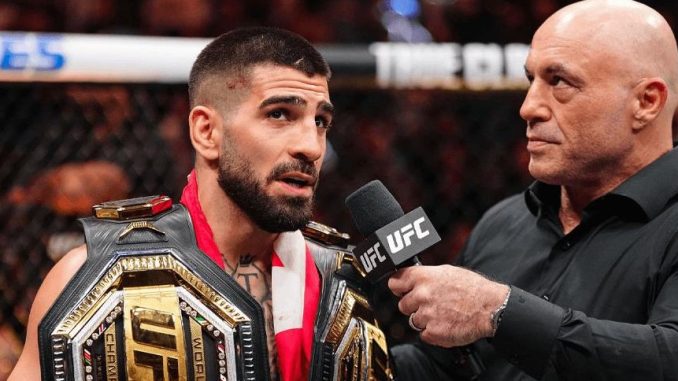 Грузинский боец UFC во время интервью после поединка